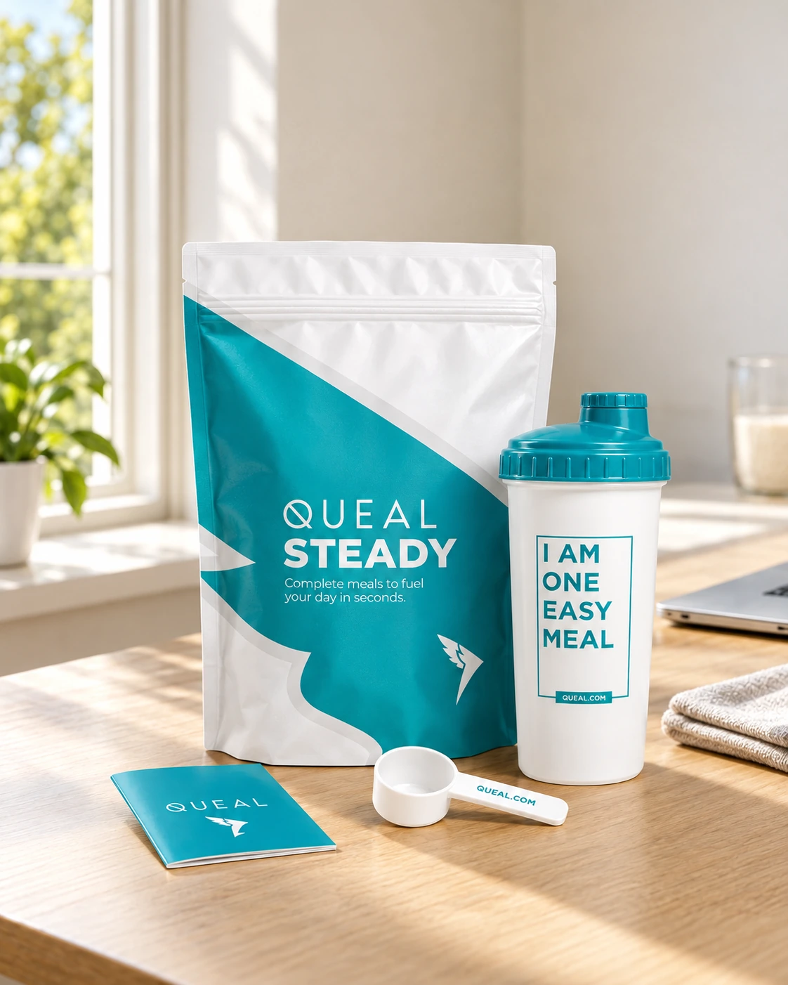 Queal Taste Tester mit sieben Steady Geschmacksrichtungen, Shaker und Messlöffel